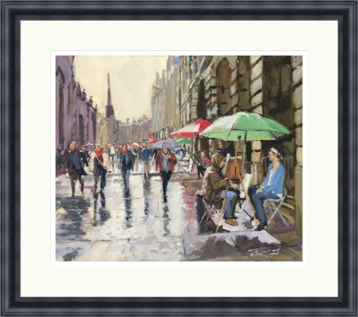 Rainy Day on the Royal Mile, Edinburgh by James Somerville Lindsay