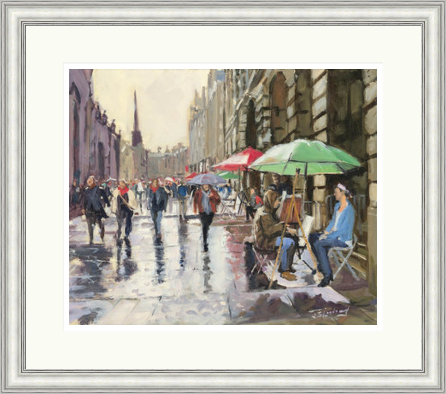 Rainy Day on the Royal Mile, Edinburgh by James Somerville Lindsay