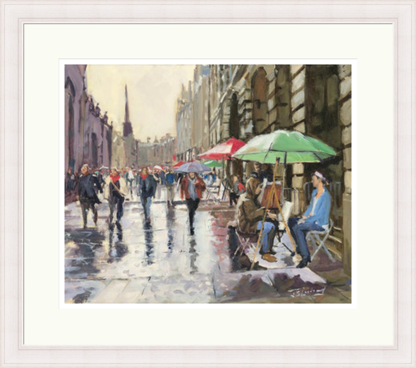 Rainy Day on the Royal Mile, Edinburgh by James Somerville Lindsay