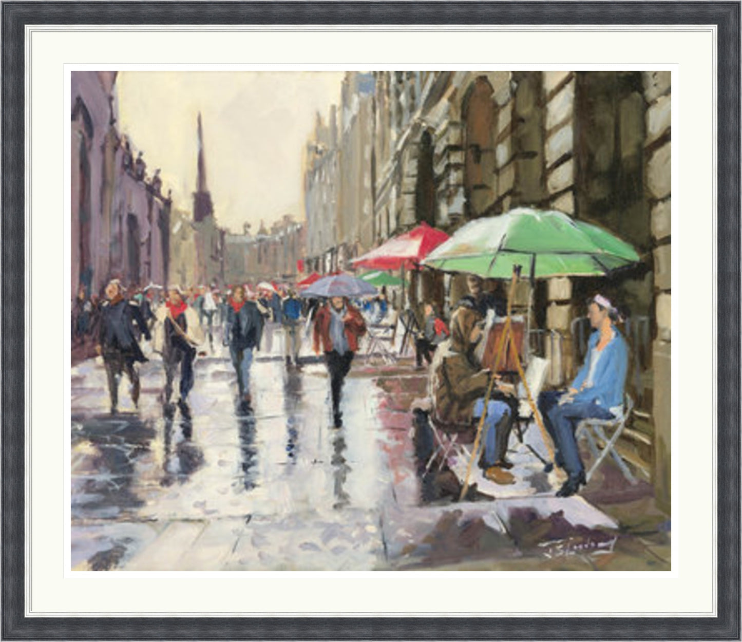 Rainy Day on the Royal Mile, Edinburgh by James Somerville Lindsay