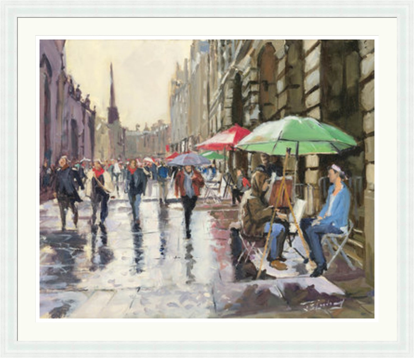 Rainy Day on the Royal Mile, Edinburgh by James Somerville Lindsay