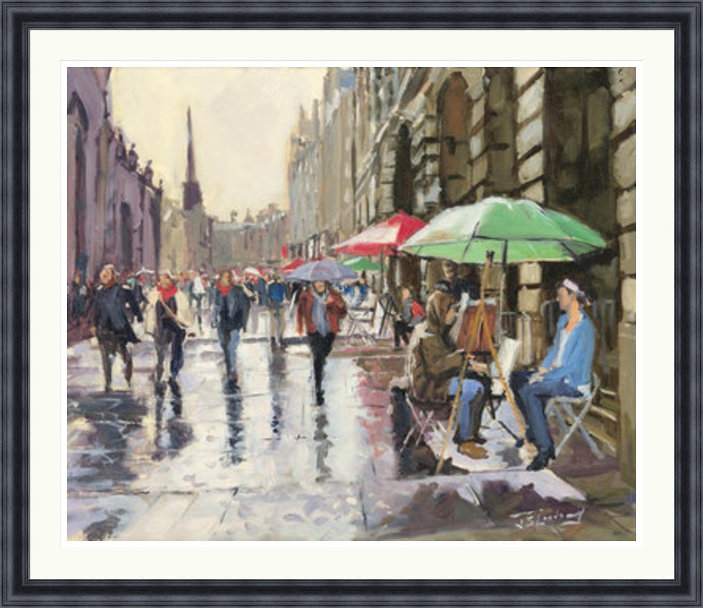 Rainy Day on the Royal Mile, Edinburgh by James Somerville Lindsay