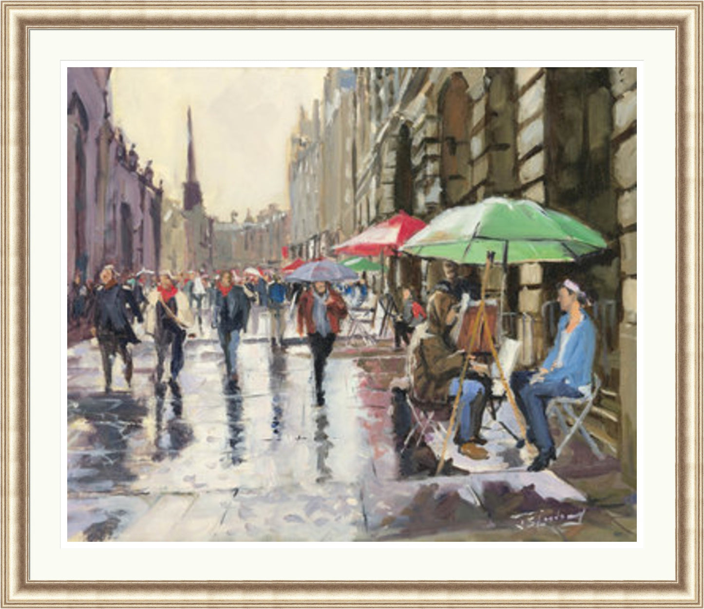 Rainy Day on the Royal Mile, Edinburgh by James Somerville Lindsay