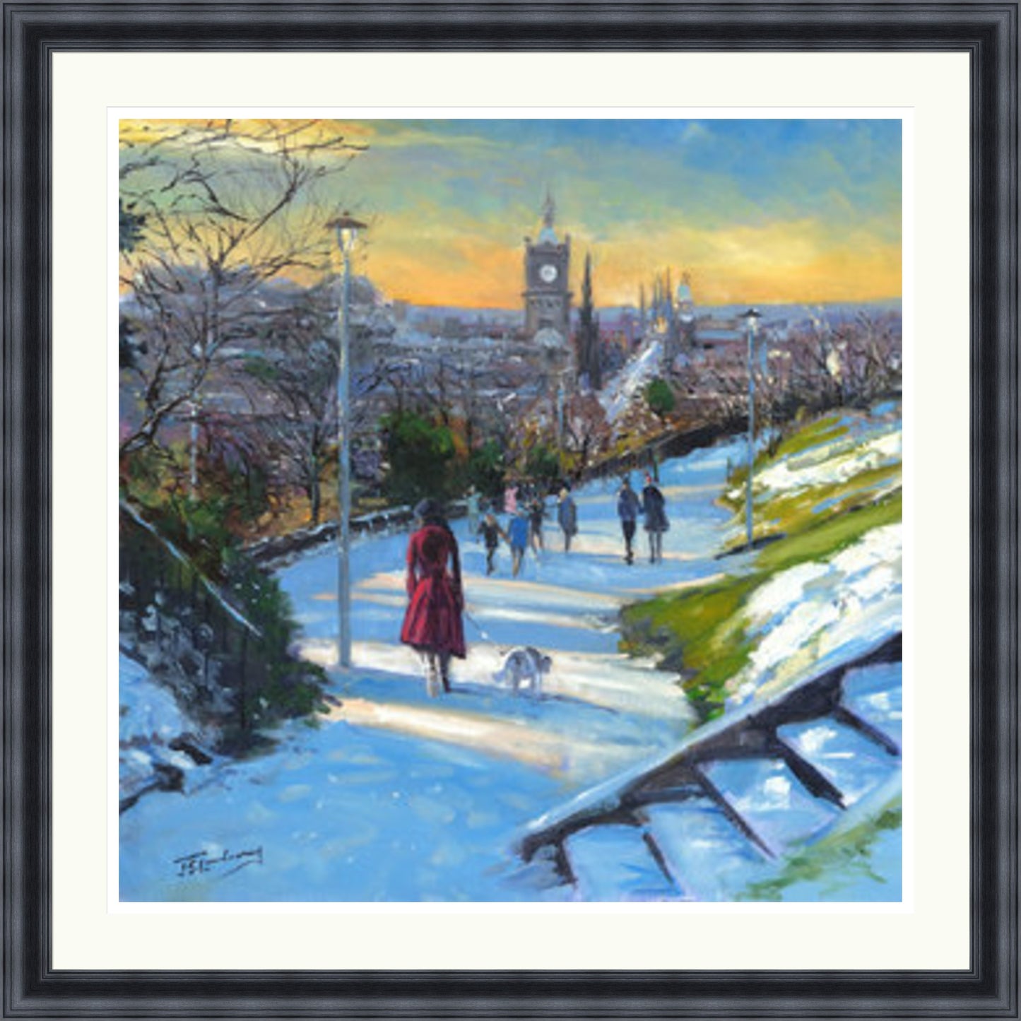 Winter on Calton Hill, Edinburgh by James Somerville Lindsay