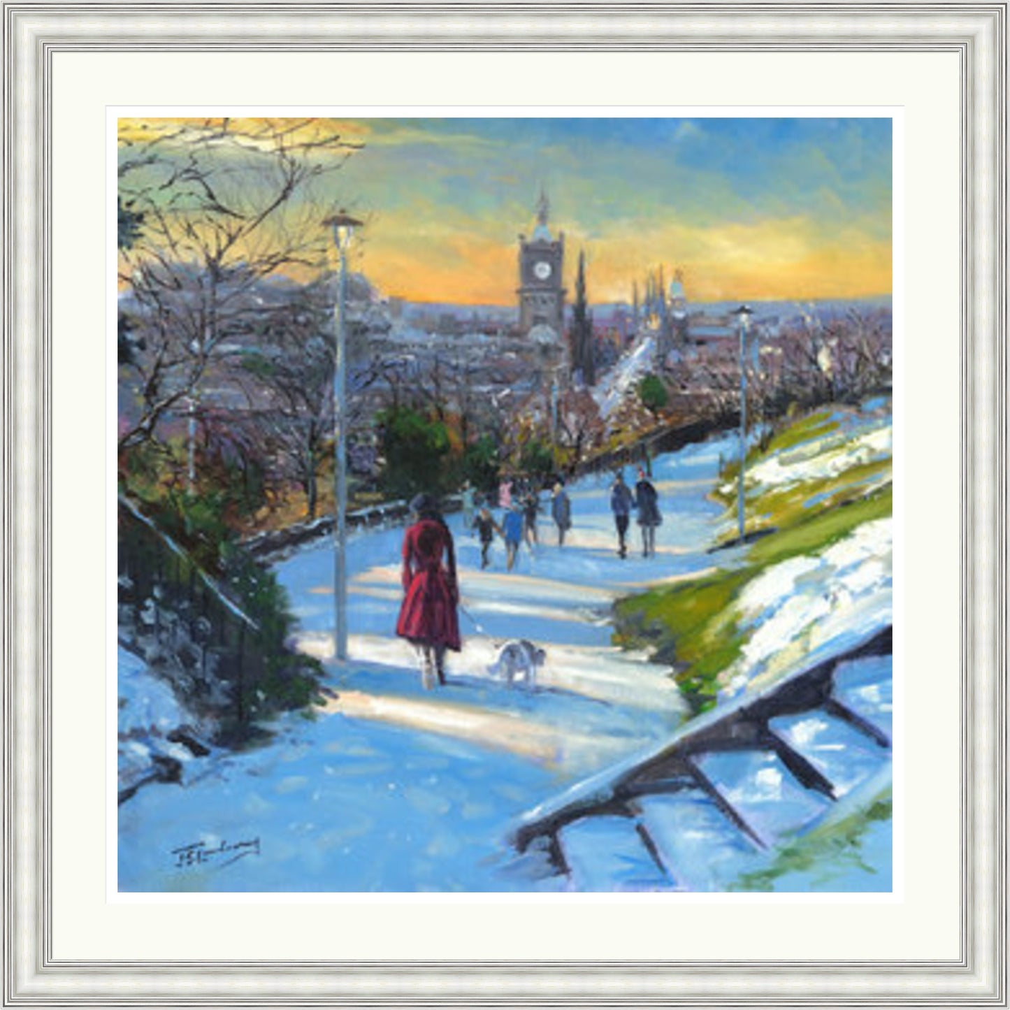 Winter on Calton Hill, Edinburgh by James Somerville Lindsay