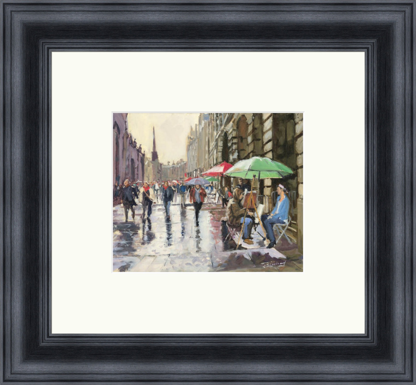 Rainy Day on the Royal Mile, Edinburgh by James Somerville Lindsay