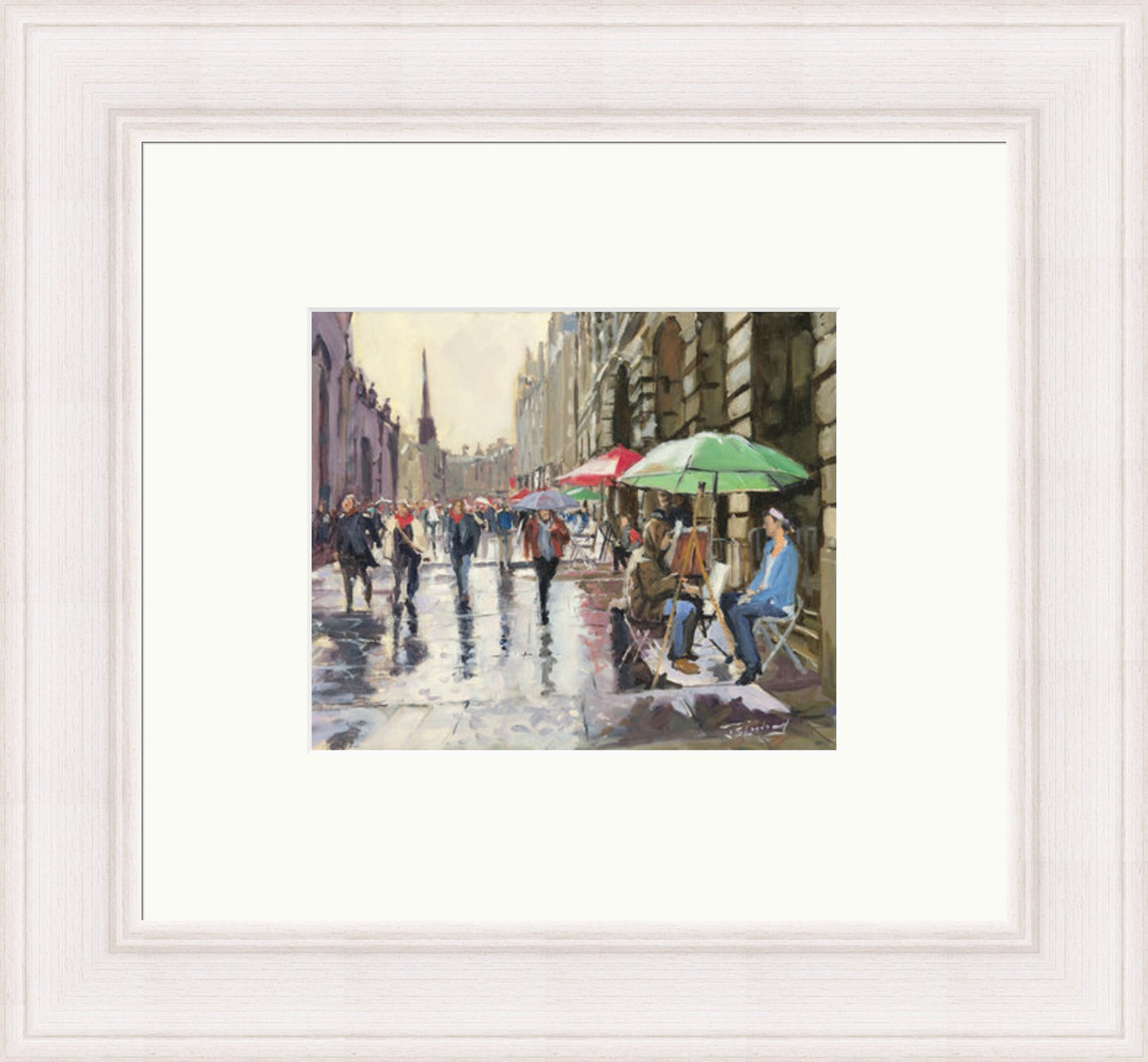 Rainy Day on the Royal Mile, Edinburgh by James Somerville Lindsay