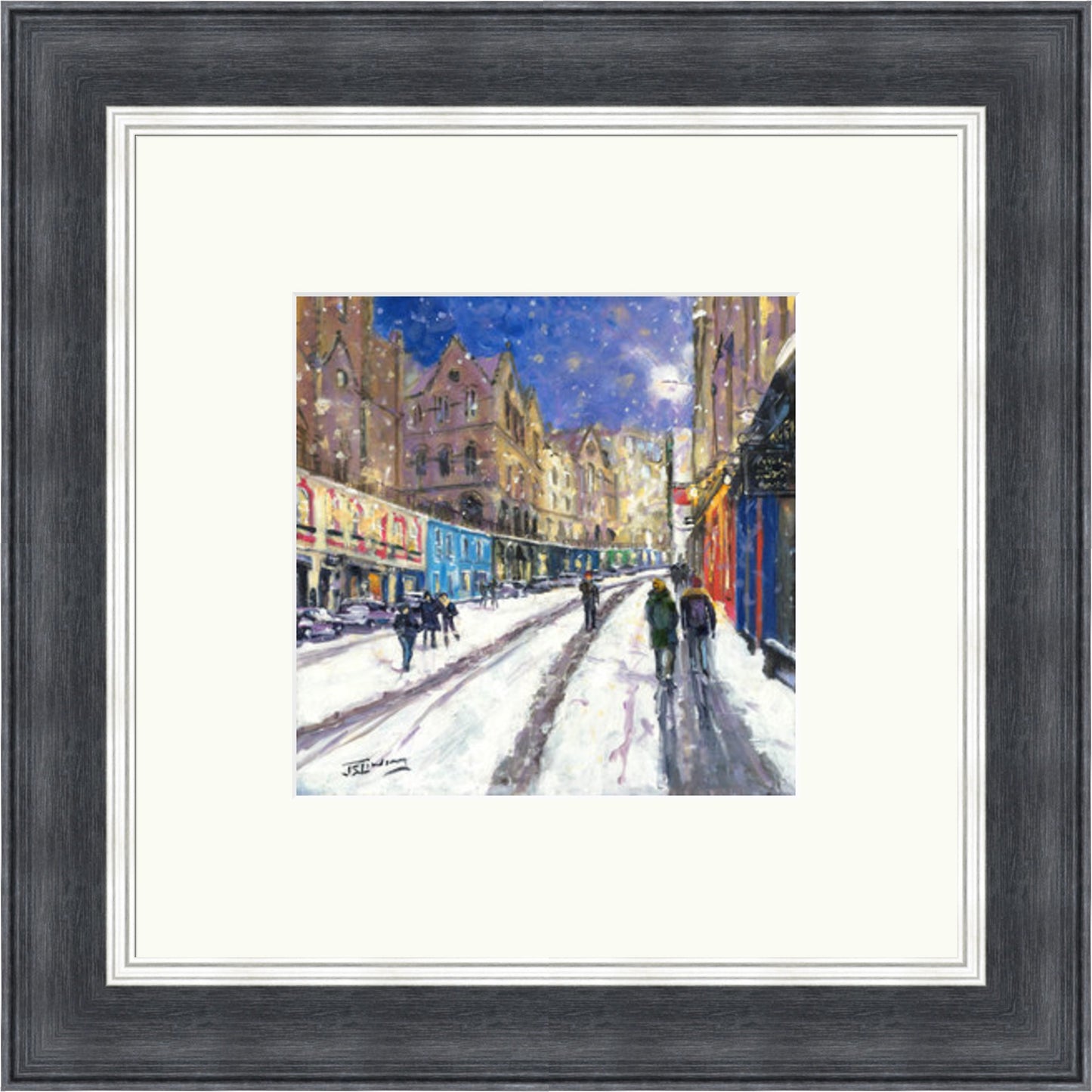 Heavy Snowfall, Victoria Street Edinburgh by James Somerville Lindsay