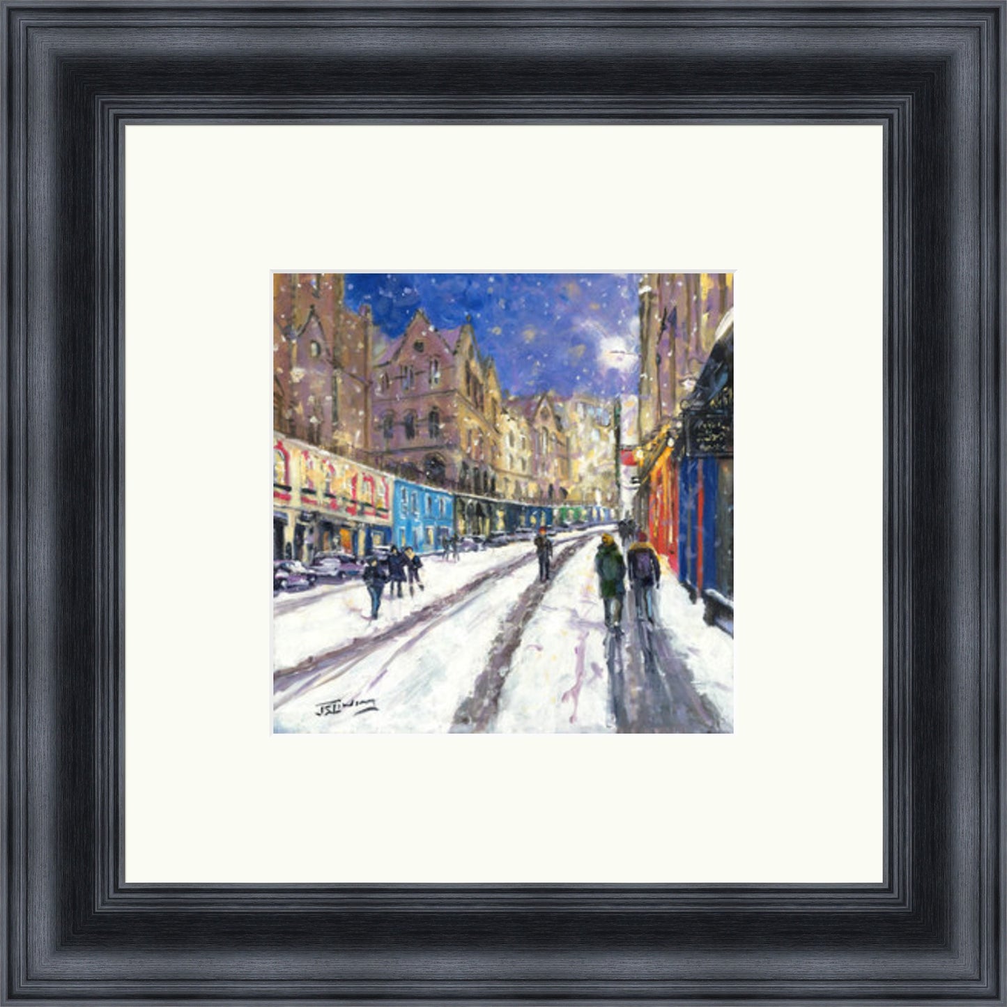 Heavy Snowfall, Victoria Street Edinburgh by James Somerville Lindsay