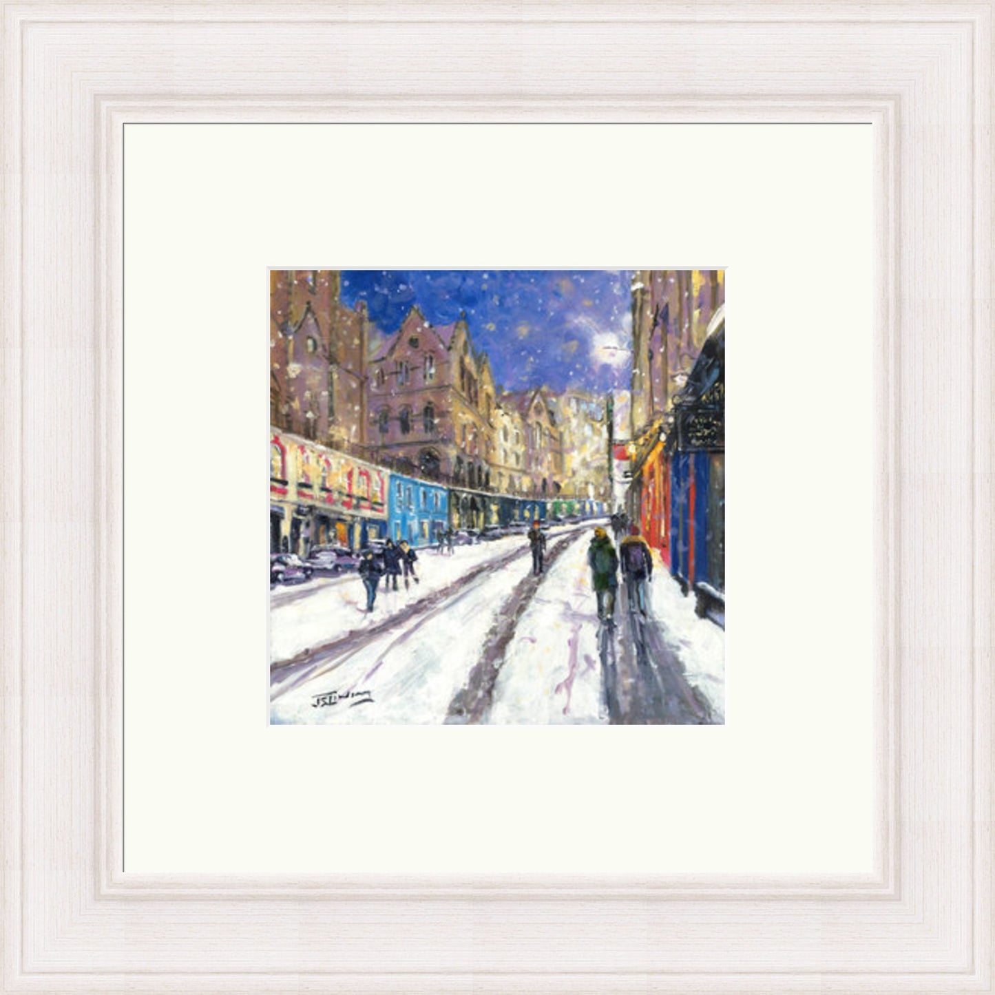 Heavy Snowfall, Victoria Street Edinburgh by James Somerville Lindsay