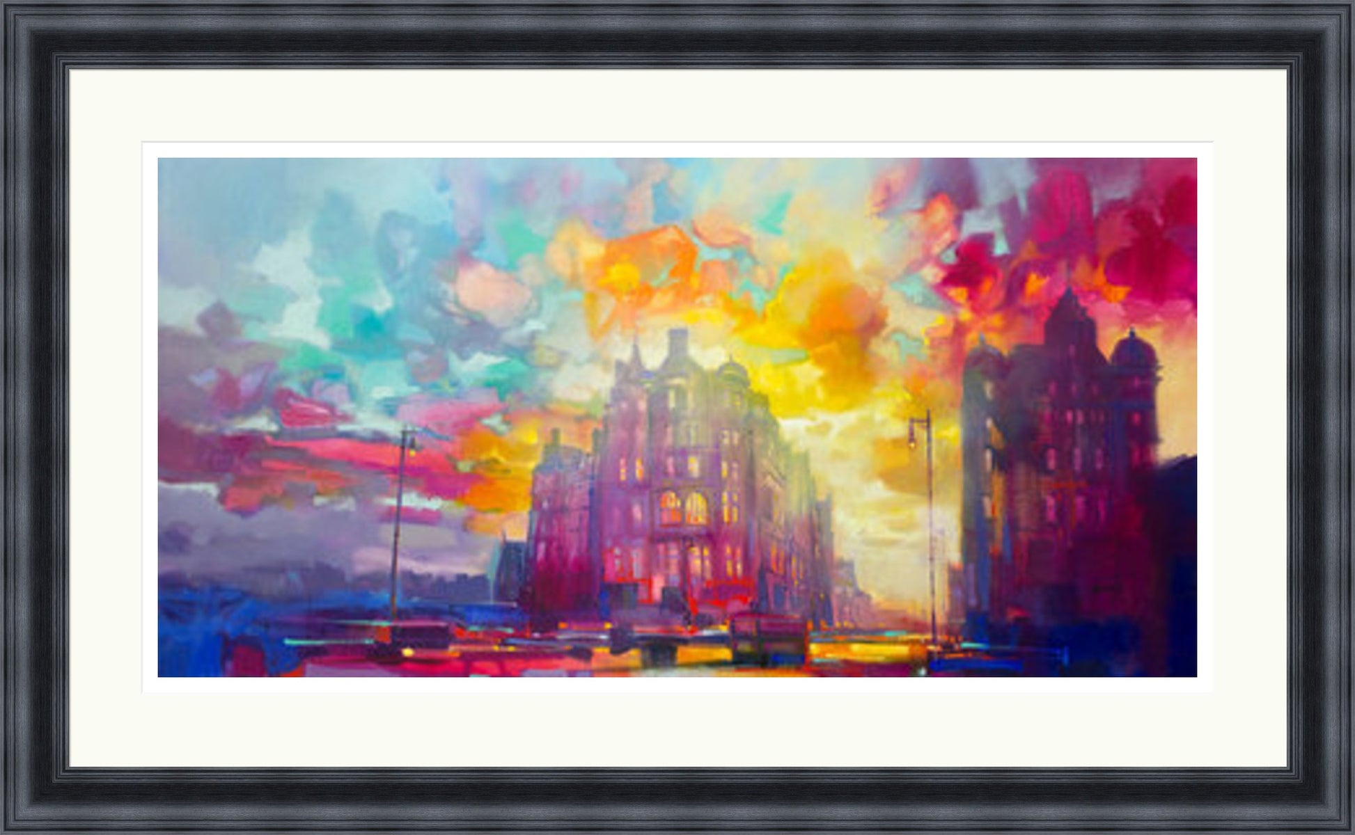 North Bridge, Edinburgh by Scott Naismith framed signed limited edition Scottish landmark wall art print
