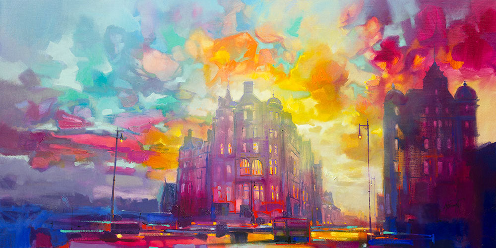 North Bridge, Edinburgh by Scott Naismith framed signed limited edition Scottish landmark wall art print - alternate product image 2