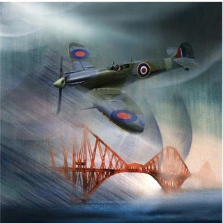 Spitfire Over Forth Bridge by Esther Cohen