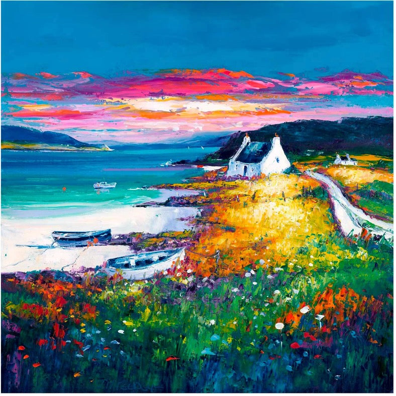 Sunset, Camus Croise Bay, Skye by Jean Feeney