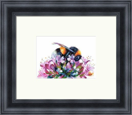 Sweet Spot Bee on Blossom Art Print by Georgina McMaster