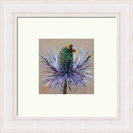 Bejewelled Bee on Thistle Art Print by Georgina McMaster