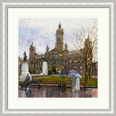 Rainy Day, George Square Glasgow by James Somerville Lindsay