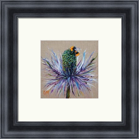 Bejewelled Bee on Thistle Art Print by Georgina McMaster