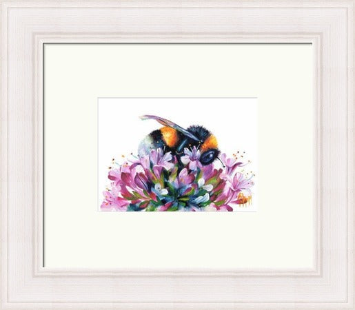 Sweet Spot Bee on Blossom Art Print by Georgina McMaster