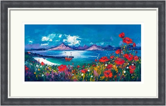 Poppies above Elgol Pier, Skye by Jean Feeney