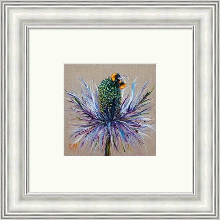 Bejewelled Bee on Thistle Art Print by Georgina McMaster