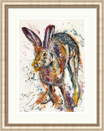 Full Pelt Hare Art Print by Tori Ratcliffe