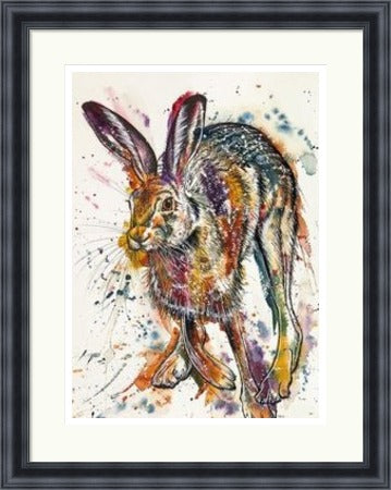 Full Pelt Hare Art Print by Tori Ratcliffe